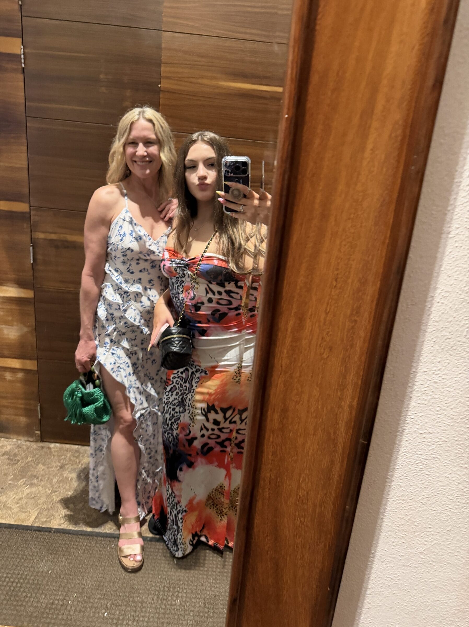 Mom and daughter in resort