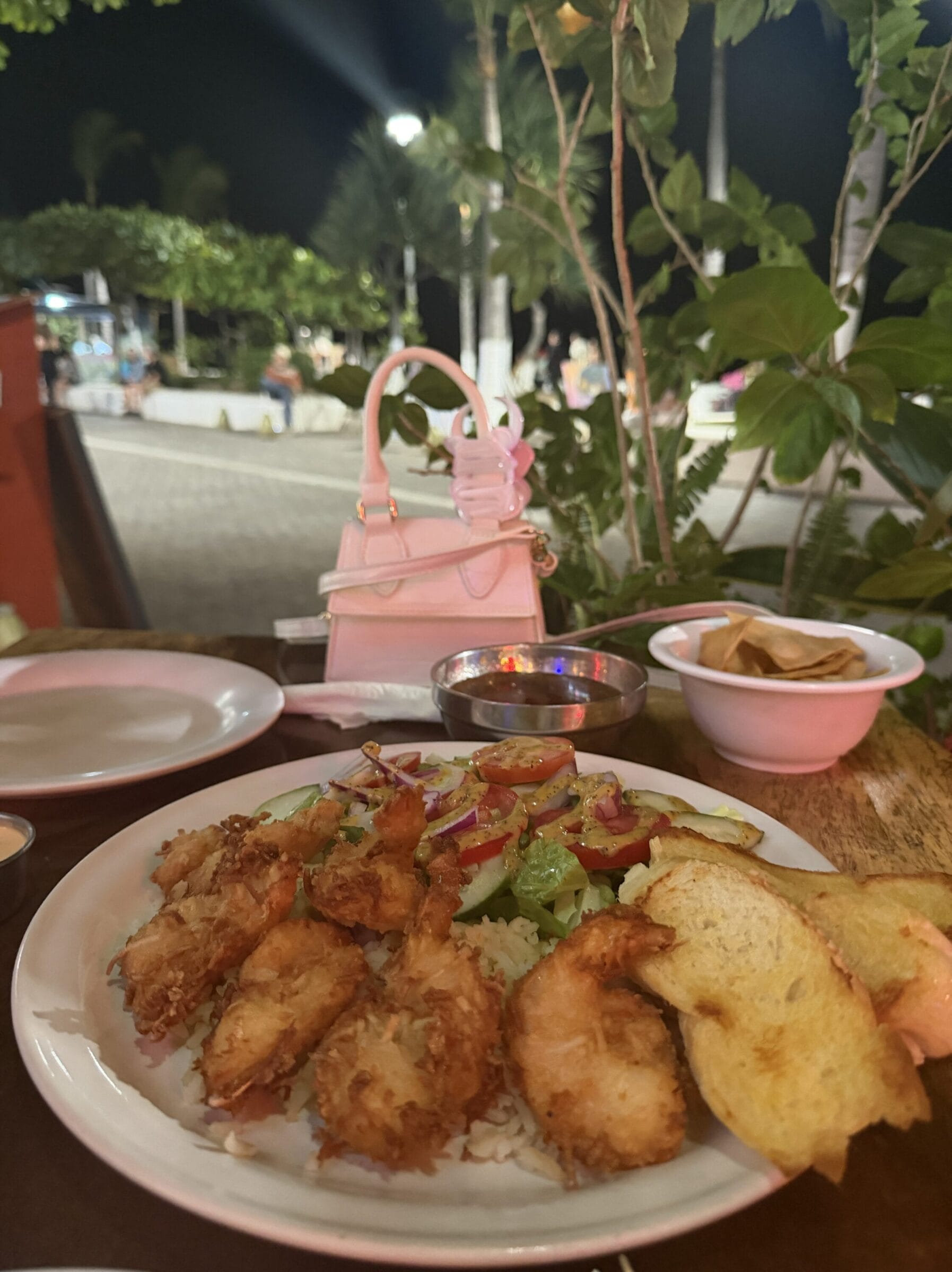 Coconut shrimp from patio along Malecon in Puerto Vallarta