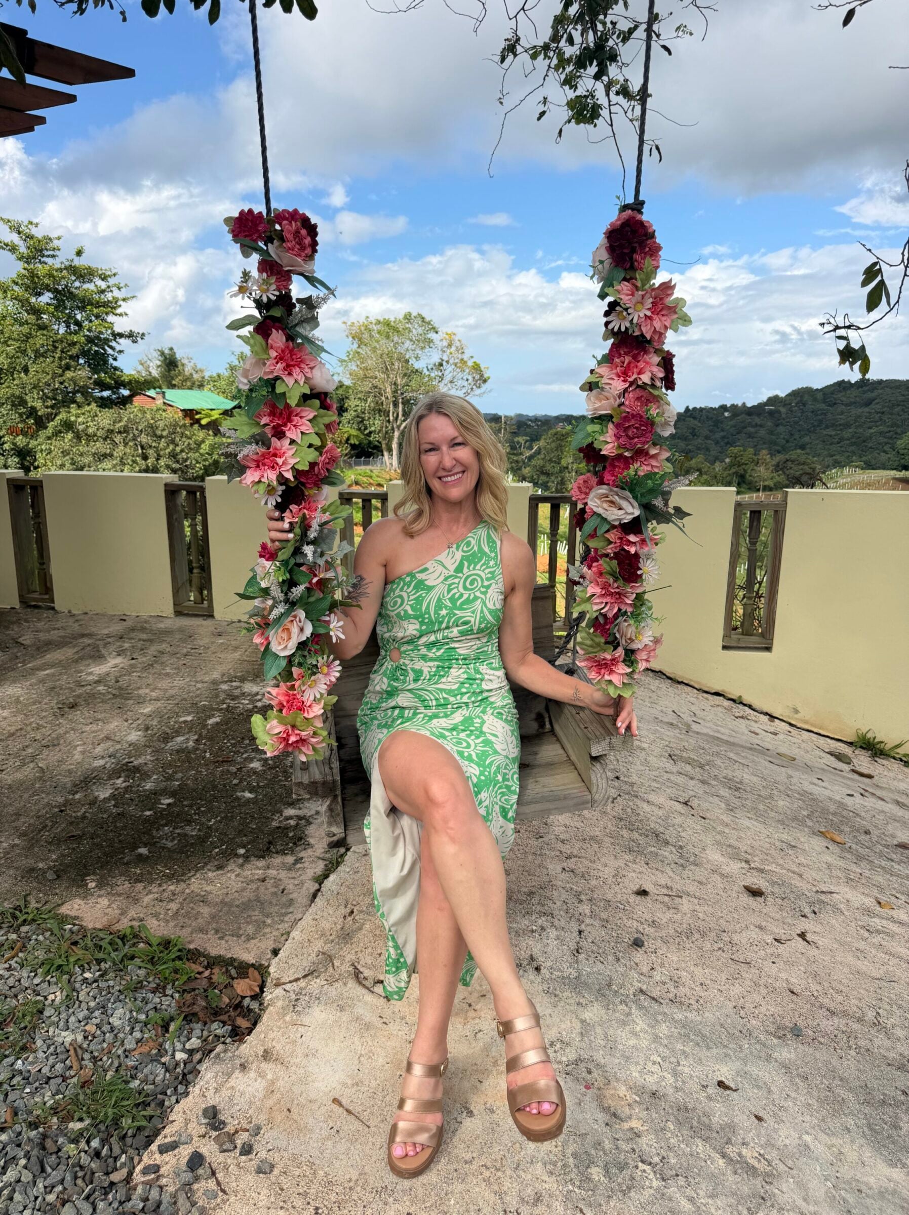 Sitting on swing at Finca Vista Bella